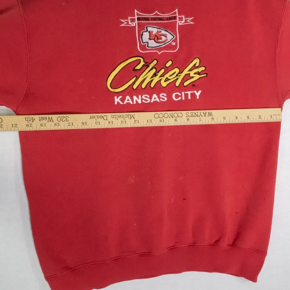 Vintage Competitor Kansas City Chiefs Sweatshirt Embroidered Logo 90's Thrashed